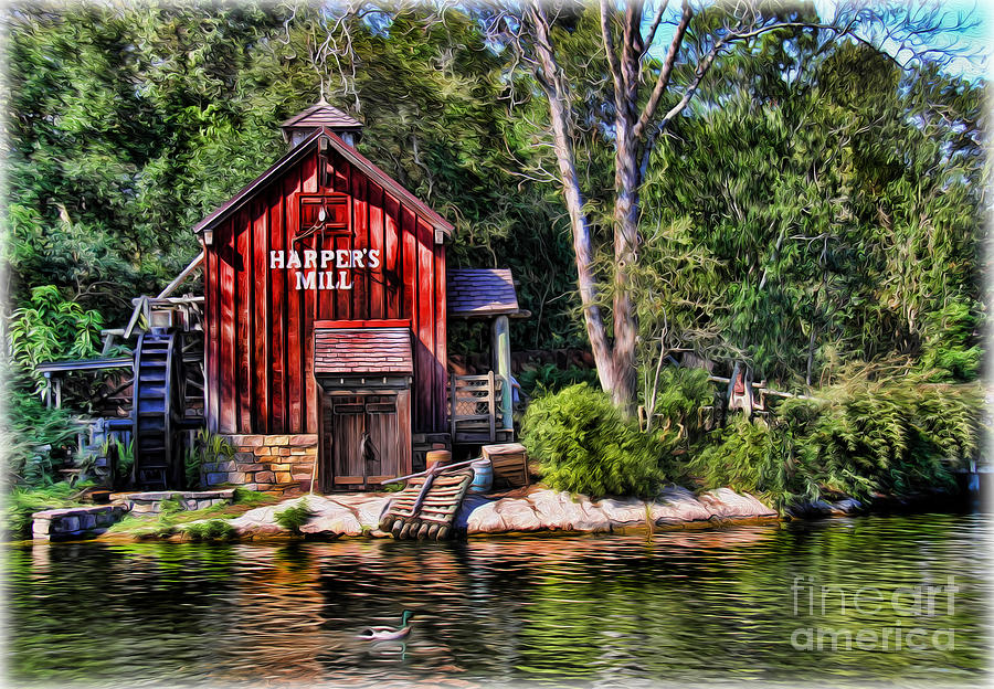 Vintage Photograph - Harpers Mill - Digital Painting  by Lee Dos Santos
