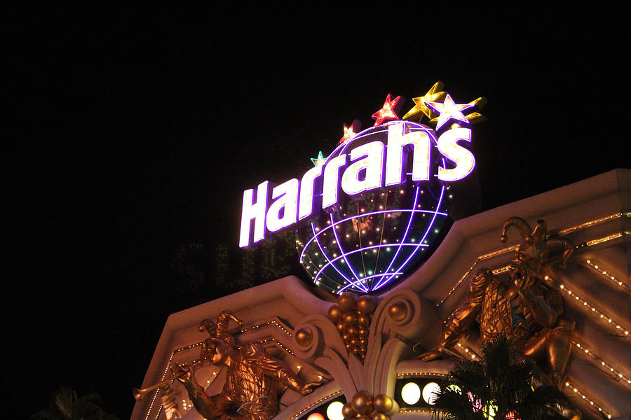 Harrahs sign Las Vegas Nevada Photograph by Susan Jensen