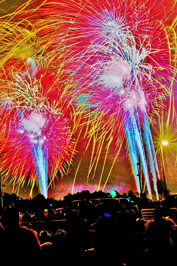 Hart Plaza Fireworks Photograph by Daniel Thompson Fine Art America