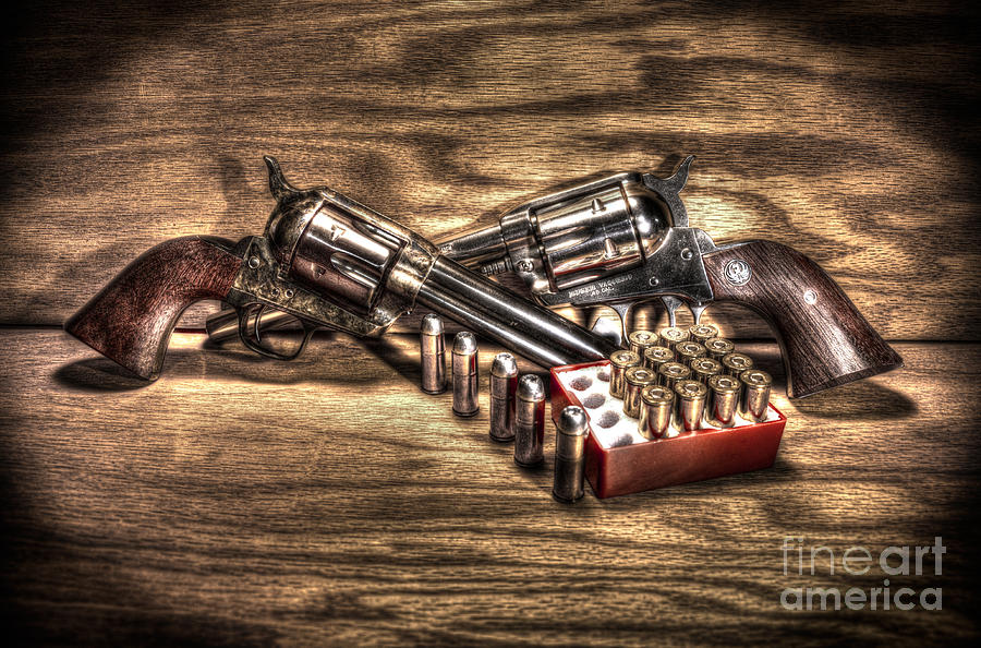 Hdr Photograph - Hartford and Ruger Colt Replicas by Paul Mashburn