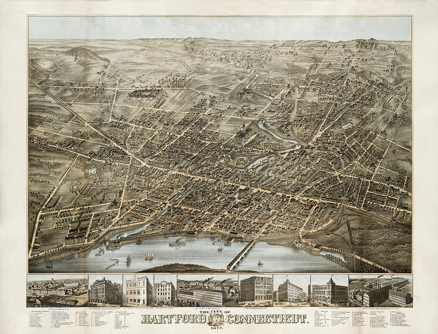 Hartford Photograph - Hartford Panorama 1877 by Andrew Fare