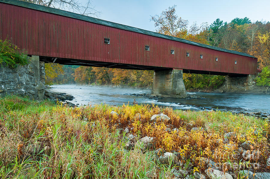 Covered Bridge - Harts Crossing at West Cornwall Photograph by JG Coleman