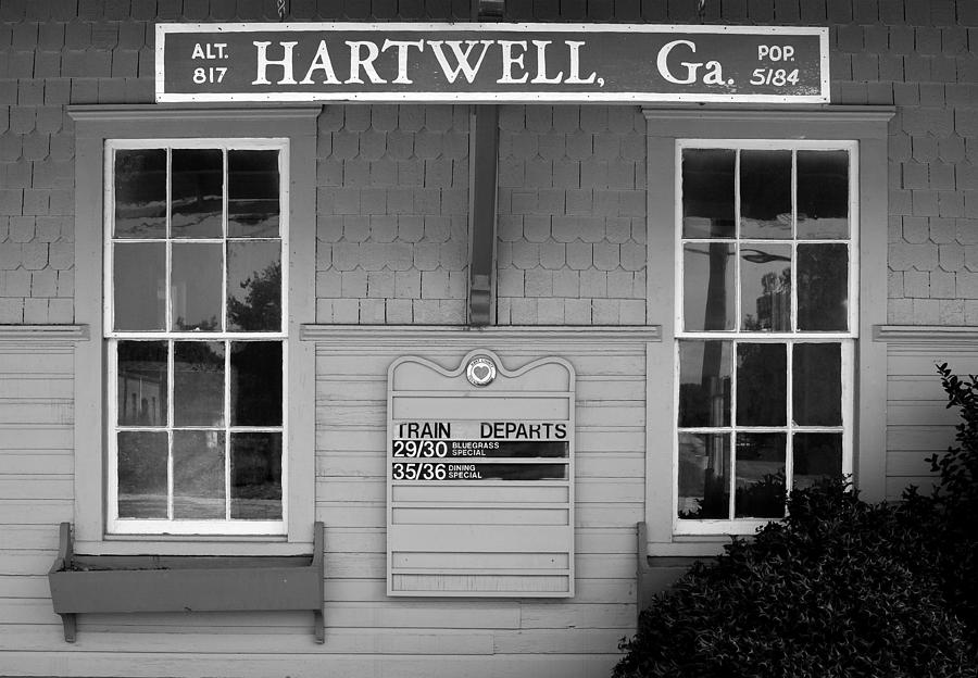 Hartwell Georgia Railroad Depot 1 BW Photograph by Joseph C Hinson