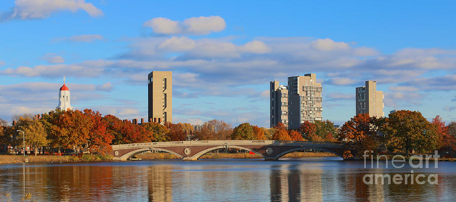 Architecture Photograph - Harvard Towers over the Charles by Jannis Werner