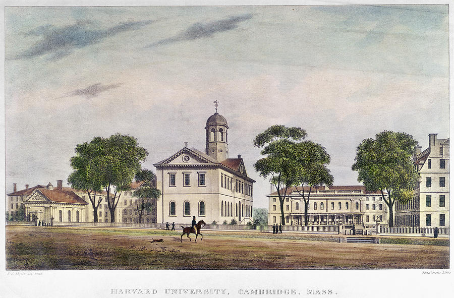 Harvard University, 1828 Painting by Granger