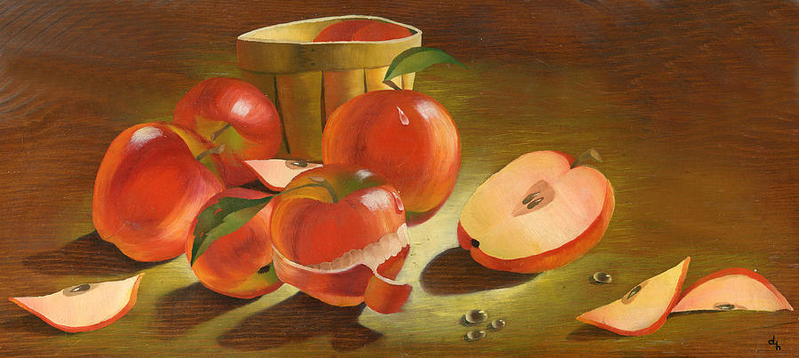Still Life Painting - Harvest Apples by Doreta Y Boyd