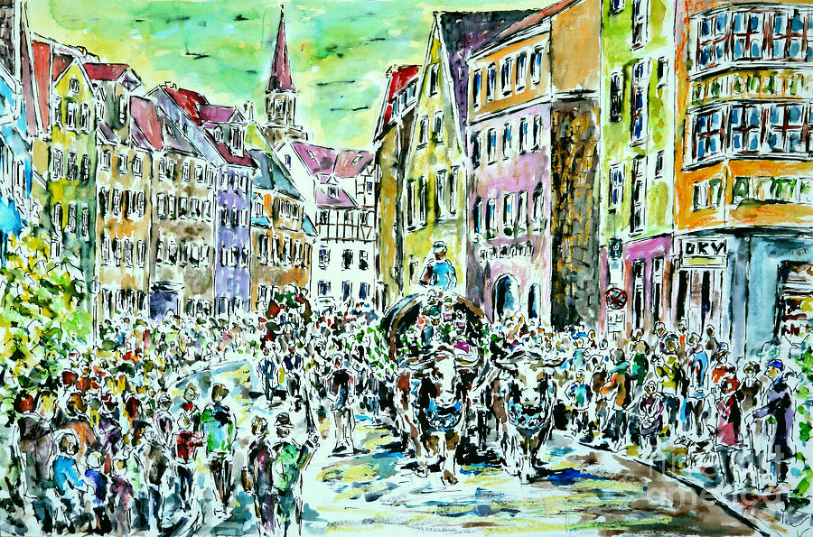 Harvest Festival Procession Painting by Almo M