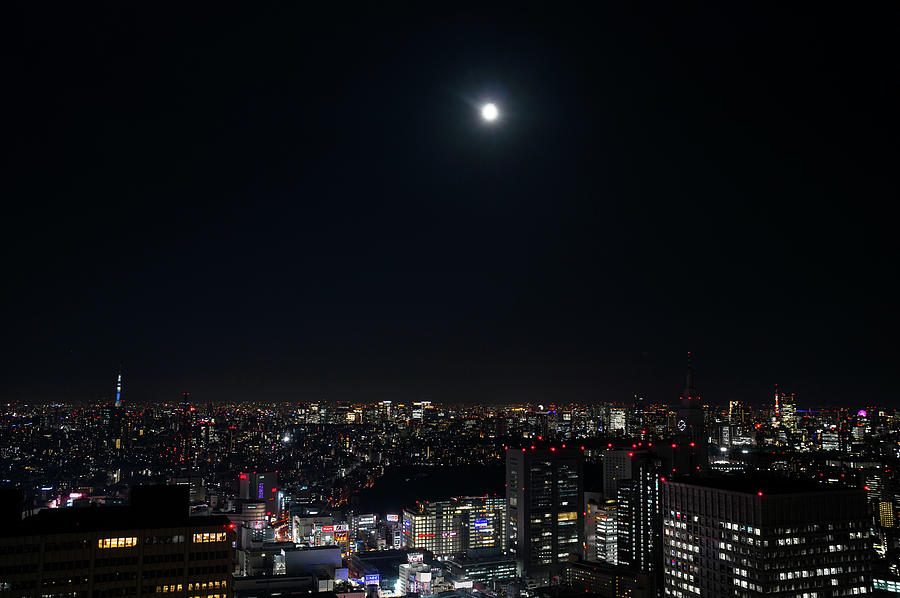 Harvest Moon In Tokyo Photograph by Glidei7