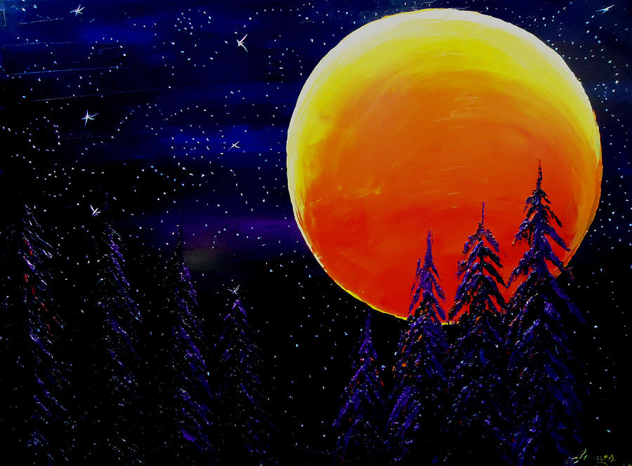 Harvest Moon Painting by James Dunbar