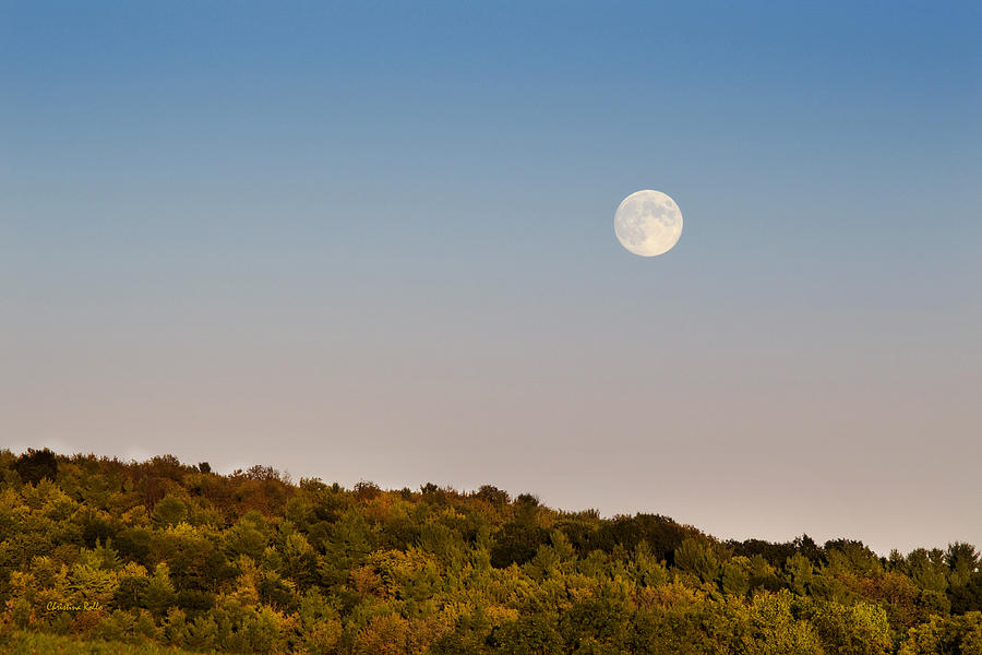 Sunset Photograph - Harvest Moon by Christina Rollo
