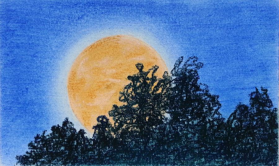 Harvest Moon Rising Painting by Brenda Stevens Fanning