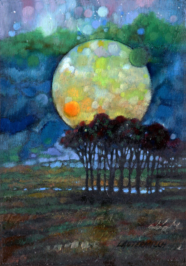 Harvest Moon sketch Painting by John Lautermilch
