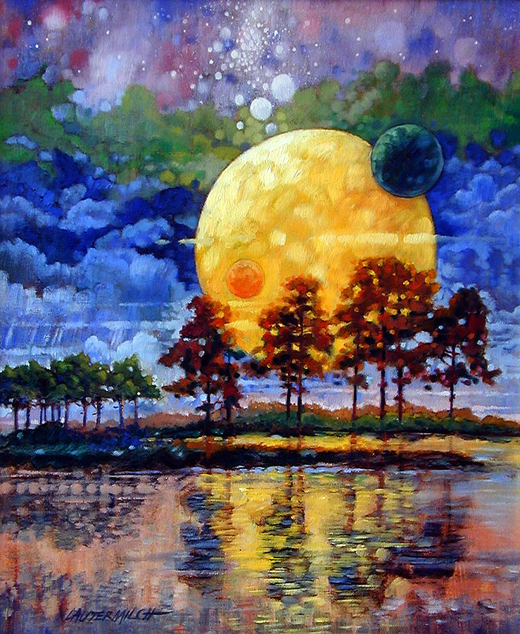 Harvest Moons Painting by John Lautermilch