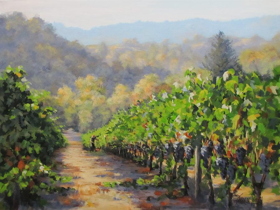 Wine Painting - Harvest Morning by Karen Ilari