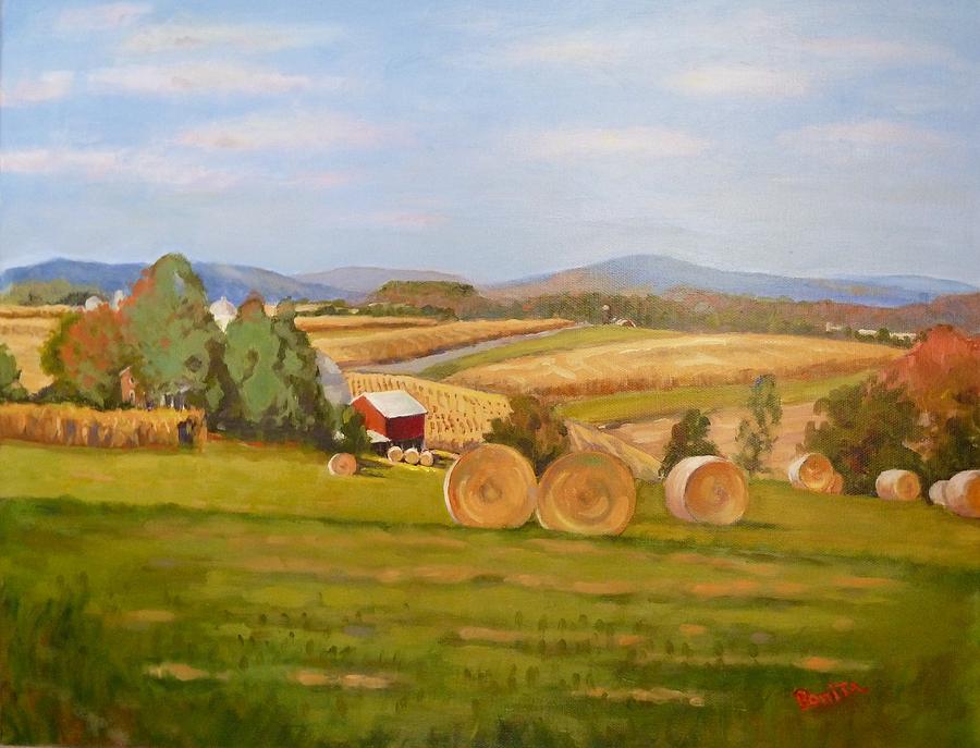 Harvest Time on Berger Hill Painting by Bonita Waitl