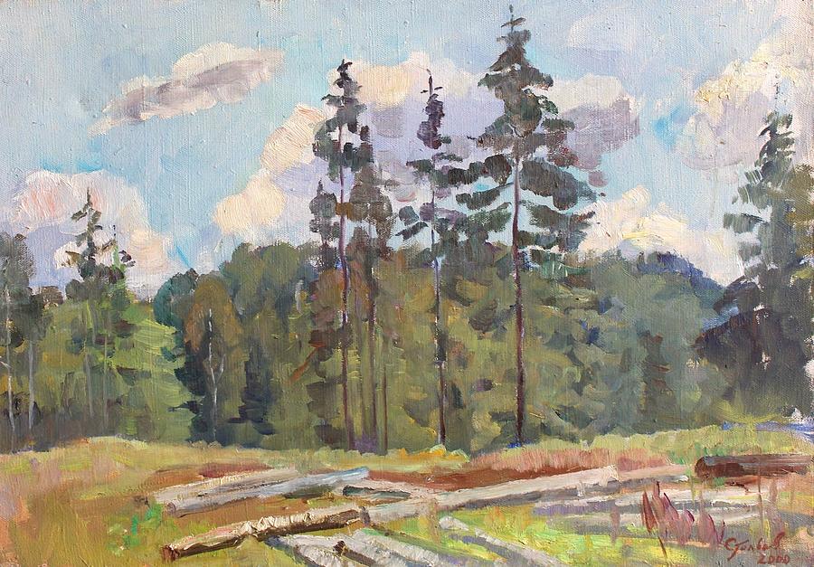Summer Painting - Harvesting areas by Alexander Stolbov
