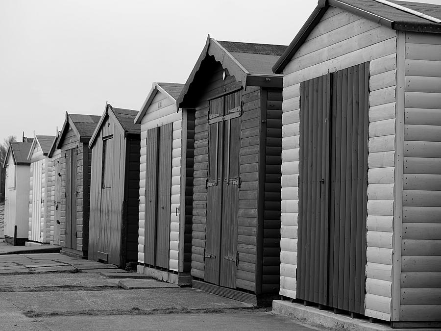Harwich - Monochrome Beach Huts Photograph by Richard Reeve
