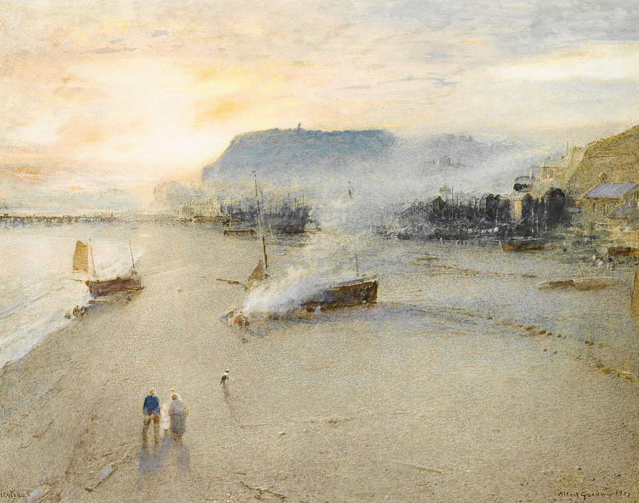 Albert Goodwin Painting - Hastings  by Celestial Images