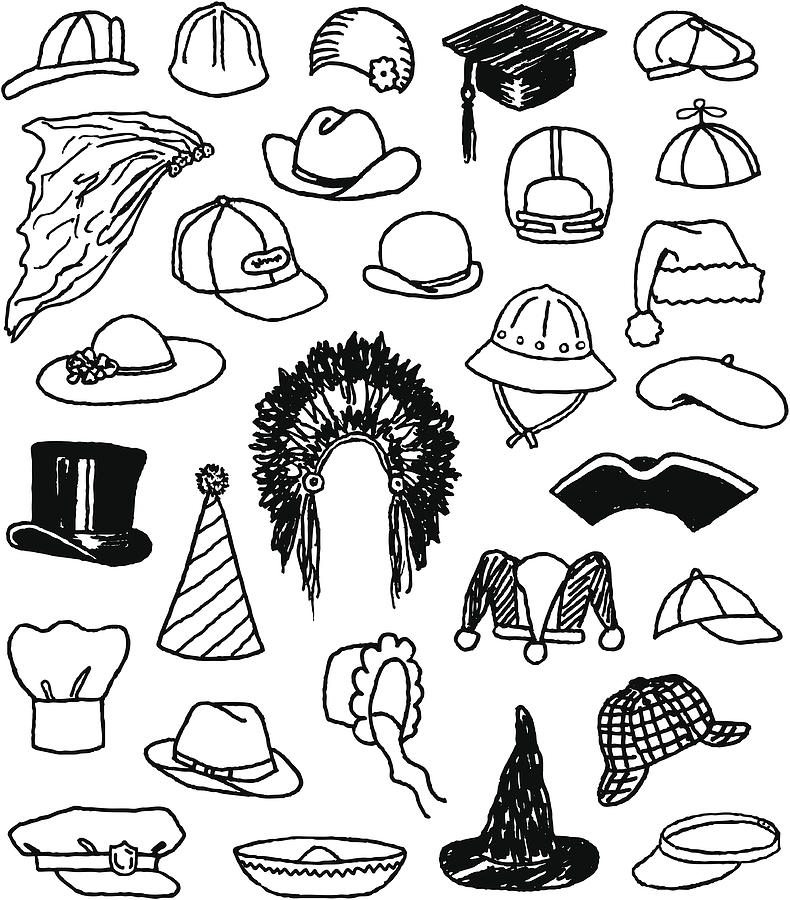 Hat Doodles Drawing by Jamtoons