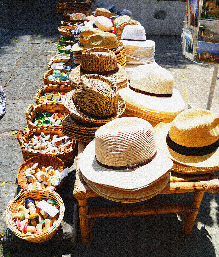 Hat Market Amalfi Coast Italy  Photograph by Irina Sztukowski