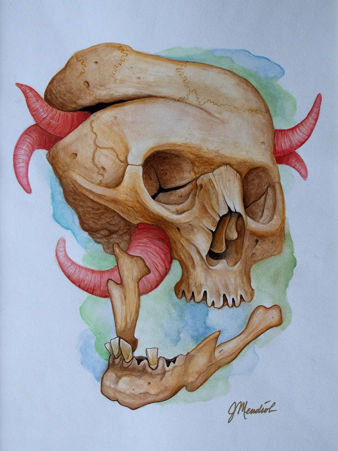 Skull Painting - Hatchlings by Jordan Mendiola