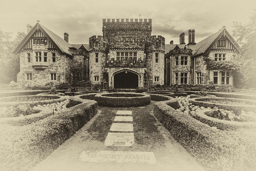 Hatley castle black and white vintage photo Photograph by Eti Reid