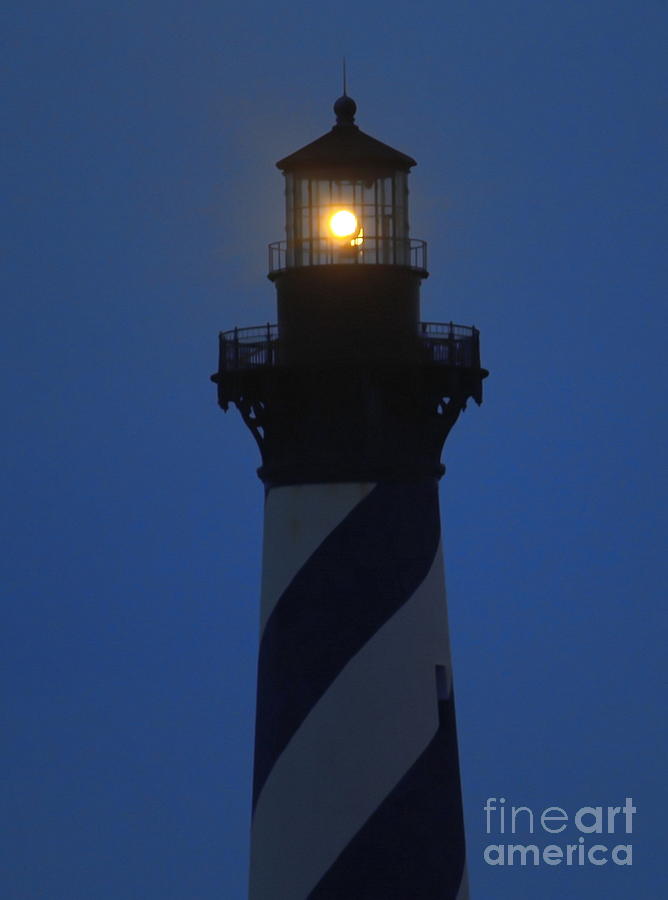 Lighthouse Photograph - Hatteras Light Sunset 3 by Cathy Lindsey