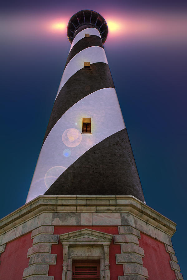 Hatteras Lighthouse at Night Digital Art by Mary Almond