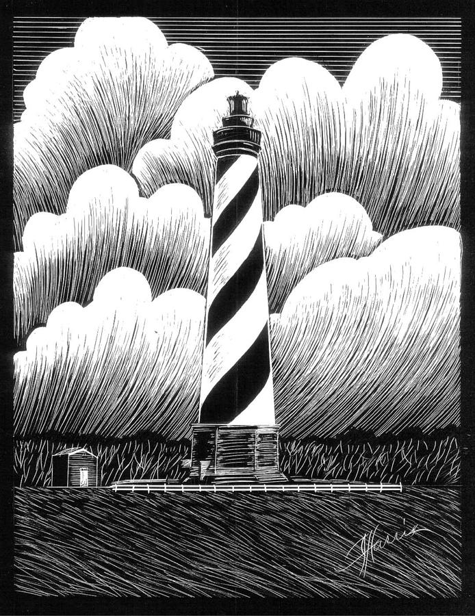 Hatteras Lighthouse Drawing by Jim Harris