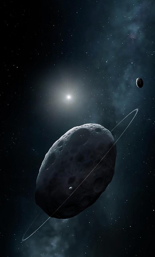 Haumea And Moons Photograph by Mark Garlick/science Photo Library