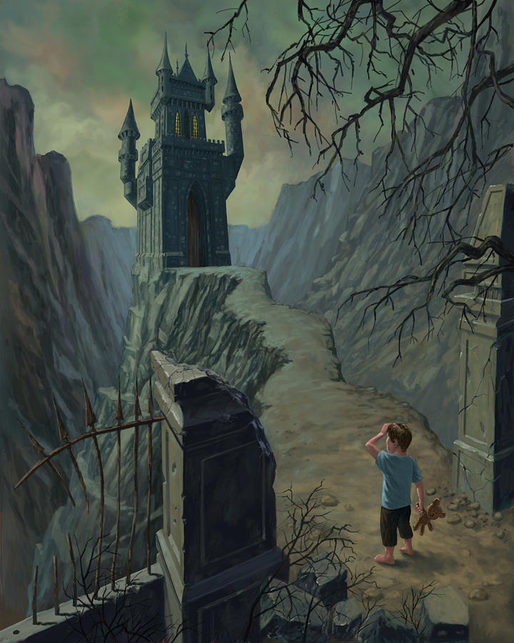 Castle Painting - Haunted Castle Nightmare by Martin Davey