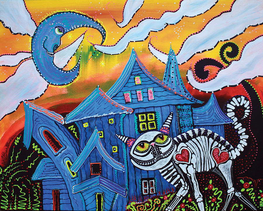 Halloween Painting - Haunted Hollow by Laura Barbosa