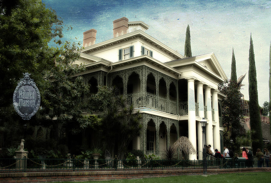 Disney Photograph - Haunted Mansion New Orleans Disneyland Textured Sky by Thomas Woolworth Disney Photograph - Haunted Mansion New Orleans Disneyland Textured Sky by Thomas Woolworth