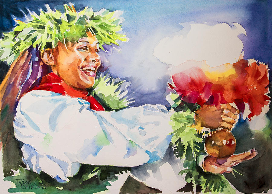Hauoli-Happy Painting by Penny Taylor-Beardow