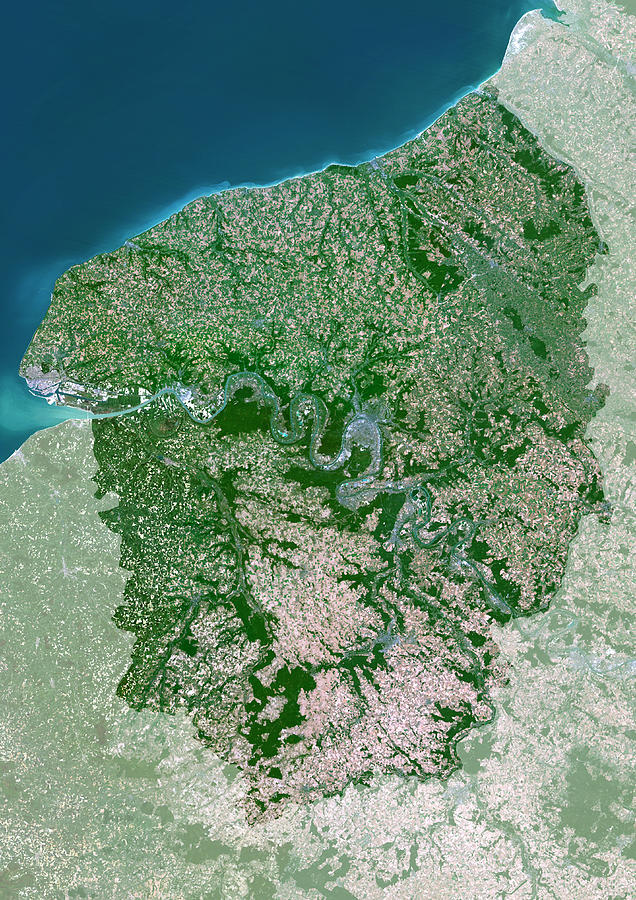 Haute-normandie Region Photograph by Planetobserver/science Photo Library
