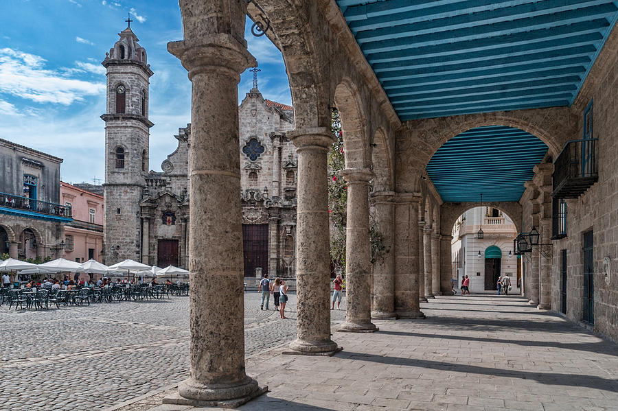 Architecture Photograph - Havana Cathedral and porches. Cuba by Juan Carlos Ferro Duque
