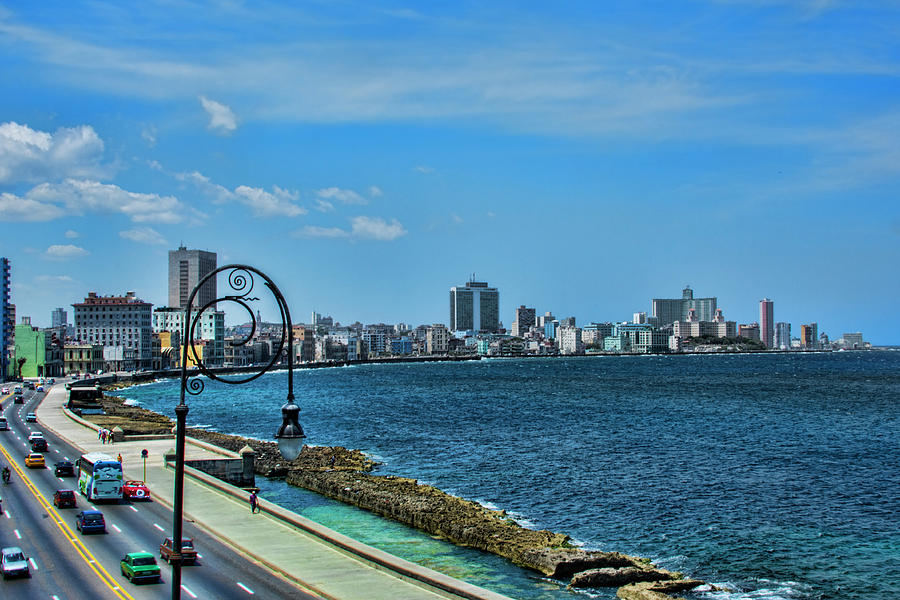 Havana, Cuba Malecon Along Water Photograph by Bill Bachmann | Fine Art ...