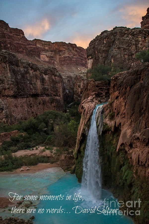 Havasu Falls with Quote Photograph by Jim McCain
