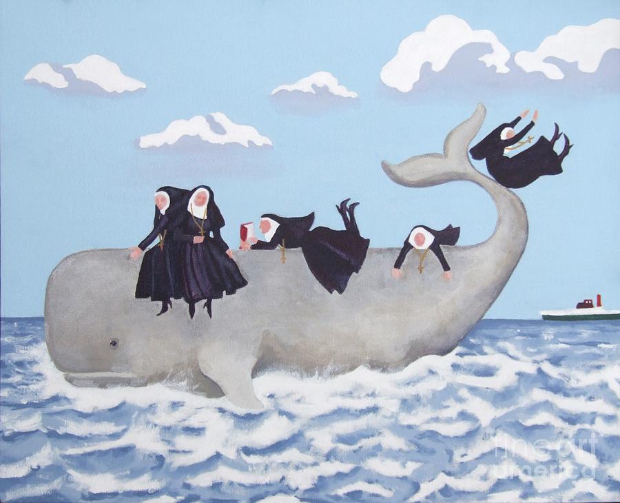 Whale Painting - Having a Whale of a Time by Anni Morris