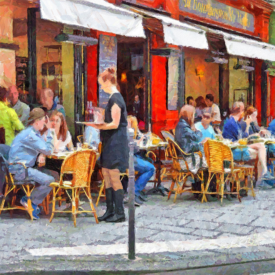 Having Lunch at a Parisian Cafe Digital Art by Digital Photographic Arts
