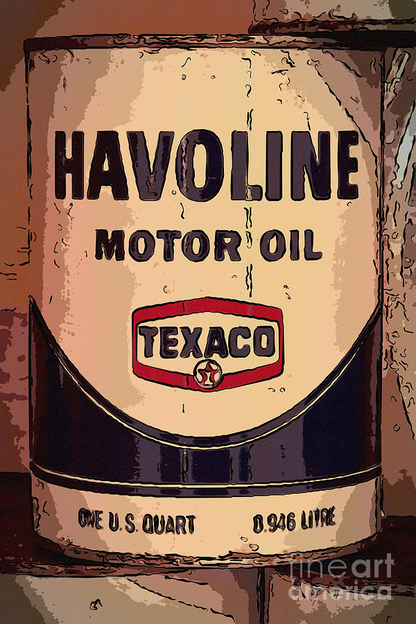 Can Photograph - Havoline Motor Oil Can by Carrie Cranwill