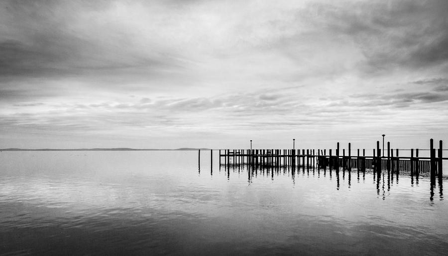 Black And White Photograph - Havre De Grace Pier by Will Castro