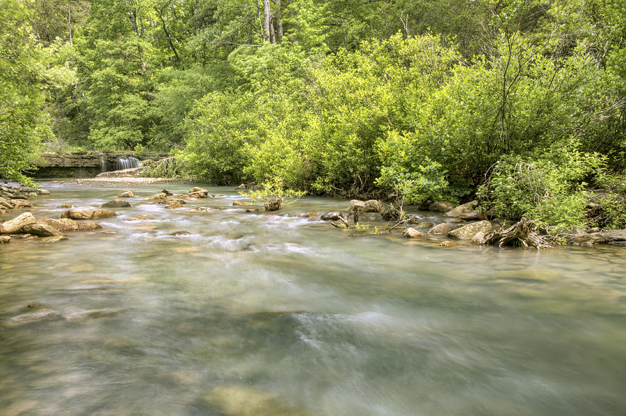 Haw Creek with Falls - Ozarks - Arkansas Photograph by Jason Politte