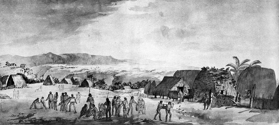 1778 Drawing - Hawaii Kauai, 1778 by Granger