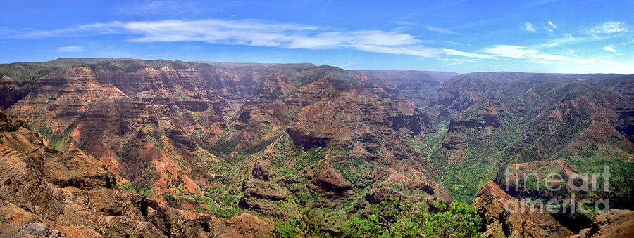 Hawaii Kauai Waimea Canyon Beautiful Panorama Photograph by David Zanzinger