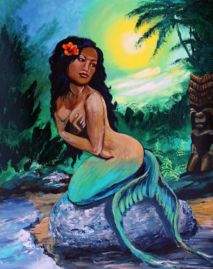 Mermaid Painting - Hawaii Mermaid by Karon Melillo DeVega