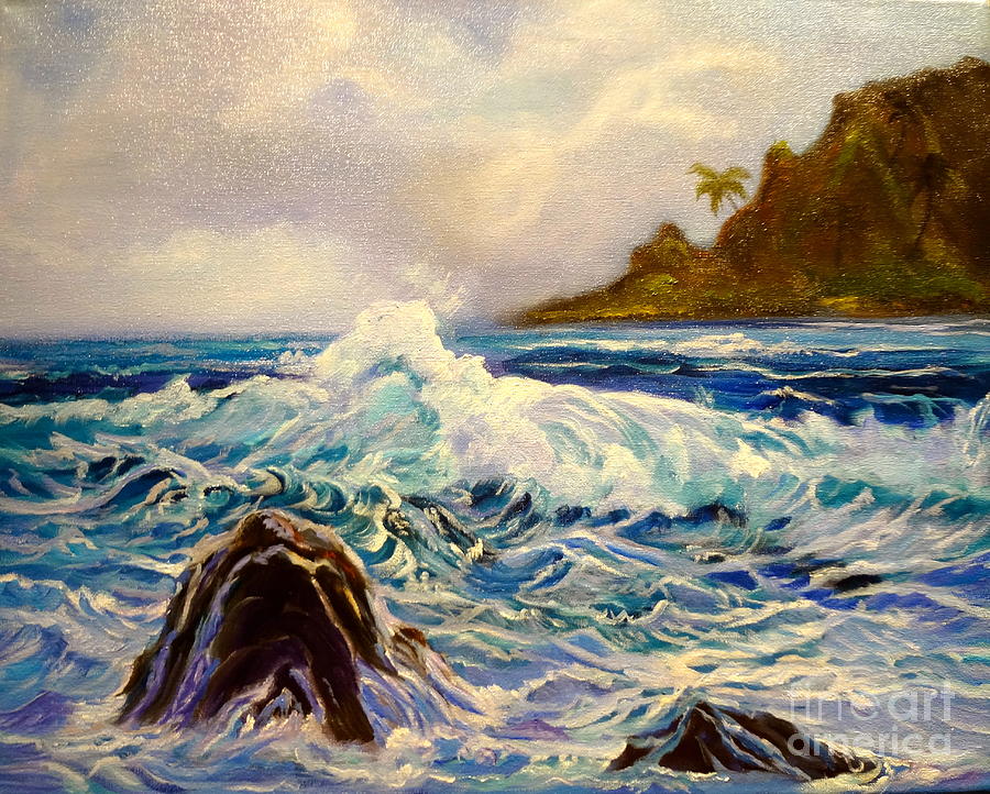 Hawaii Ocean Waves Painting by Jenny Lee