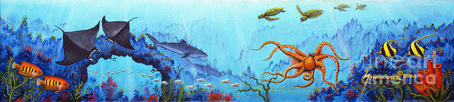 Hawaii Sea Life Painting by Jerome Stumphauzer