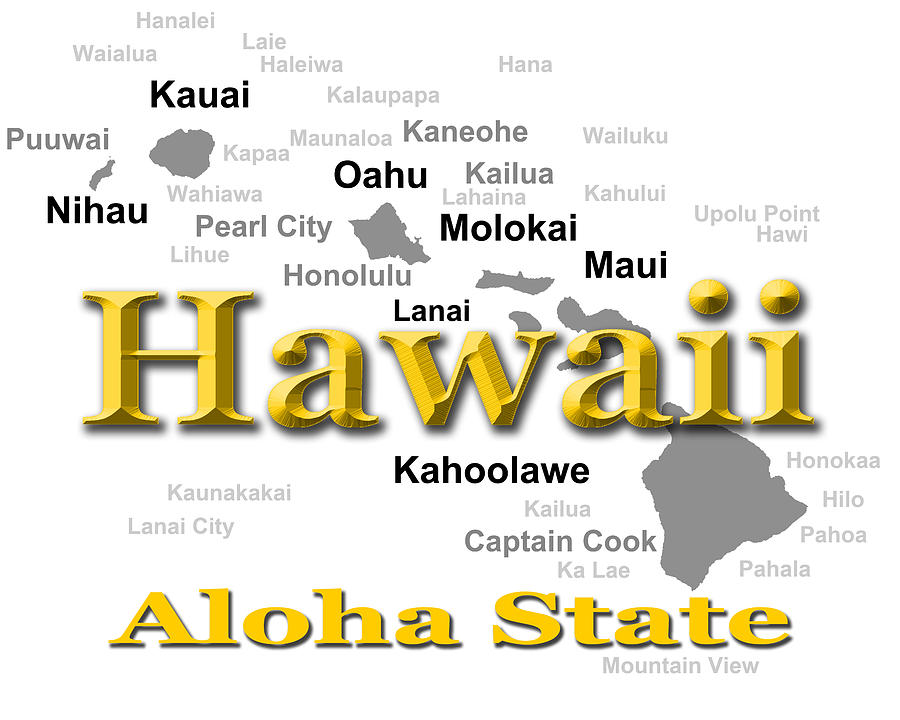 Hawaii State Pride Map Silhouette  Photograph by Keith Webber Jr