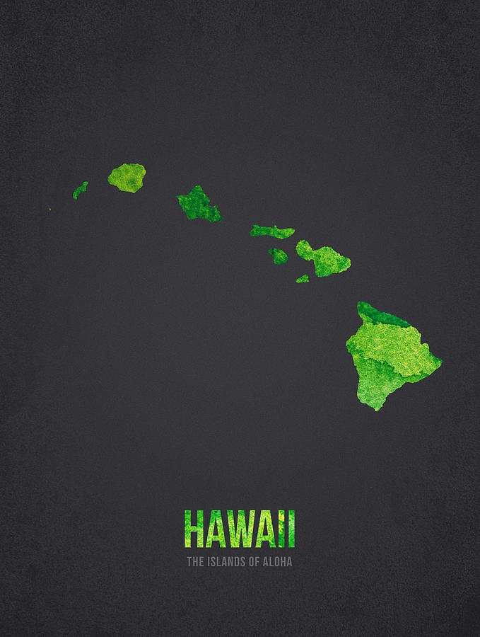 Hawaii Map Digital Art - Hawaii the Islands of Aloha by Aged Pixel